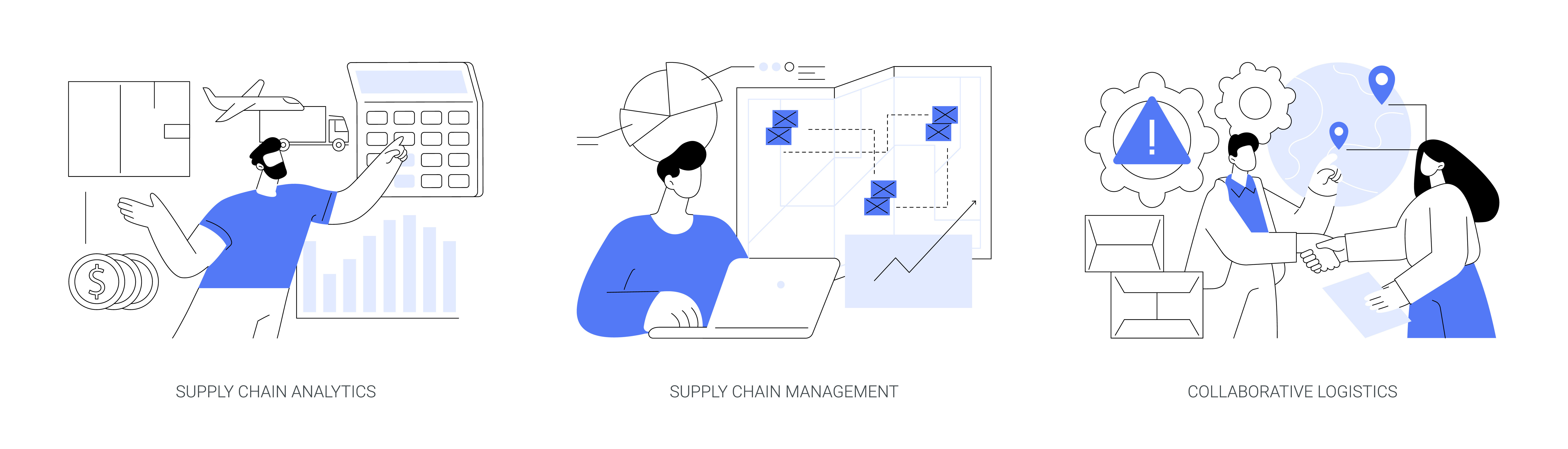 Three supply chain icons